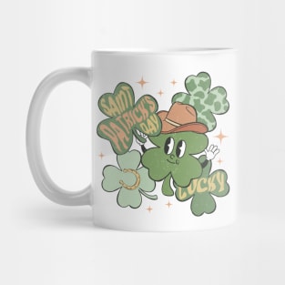 Lucky Saint Patrick's Day Green Shamrocks Western Cowboy Cowgirl Mug